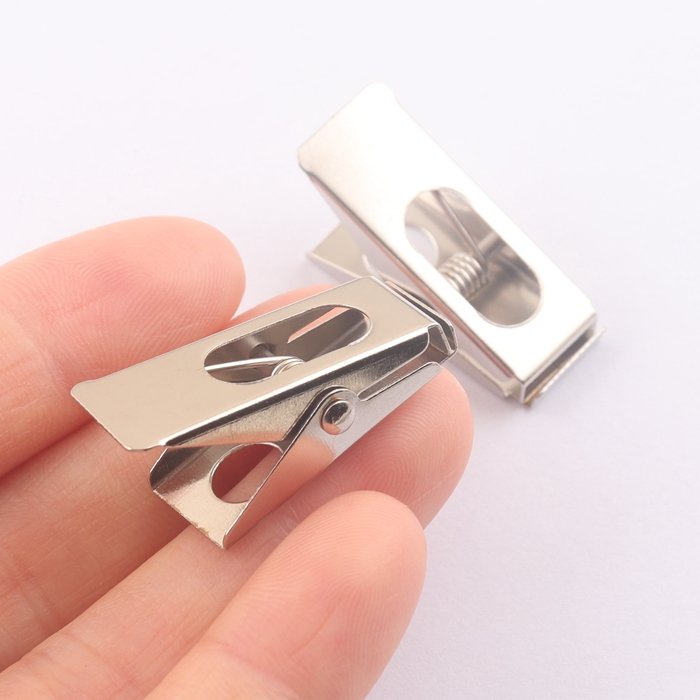 blank metal ID Card holder badge clip for lanyard