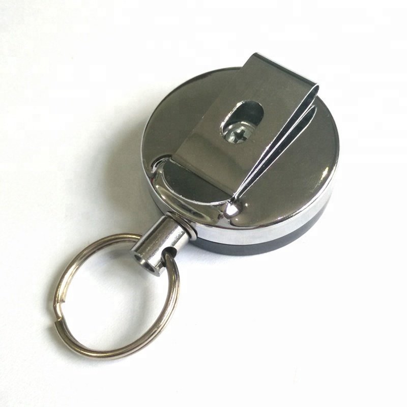 Extra Heavy Duty 4cm Stainless Steel Wire Cable PVC Cable Badge Reel for ID Card Pass Key Name Card Holder with Back Clip