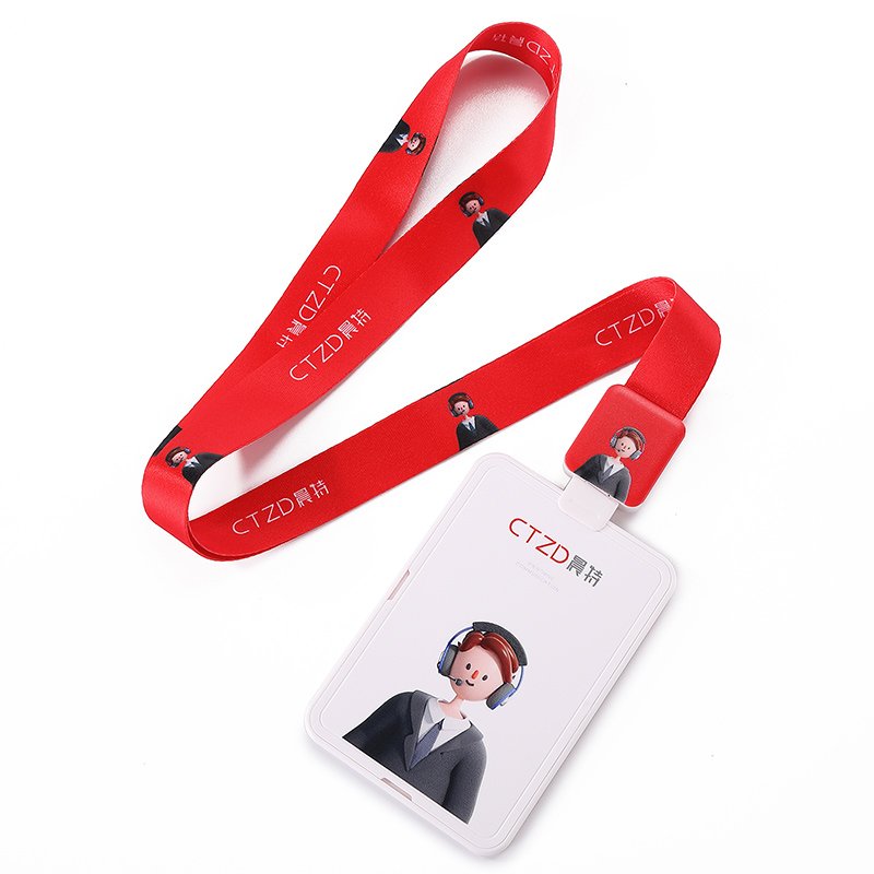 Factory Wholesale Blank Promotional Sublimation Polyester Quality Custom Neck Strap with Badge Holder