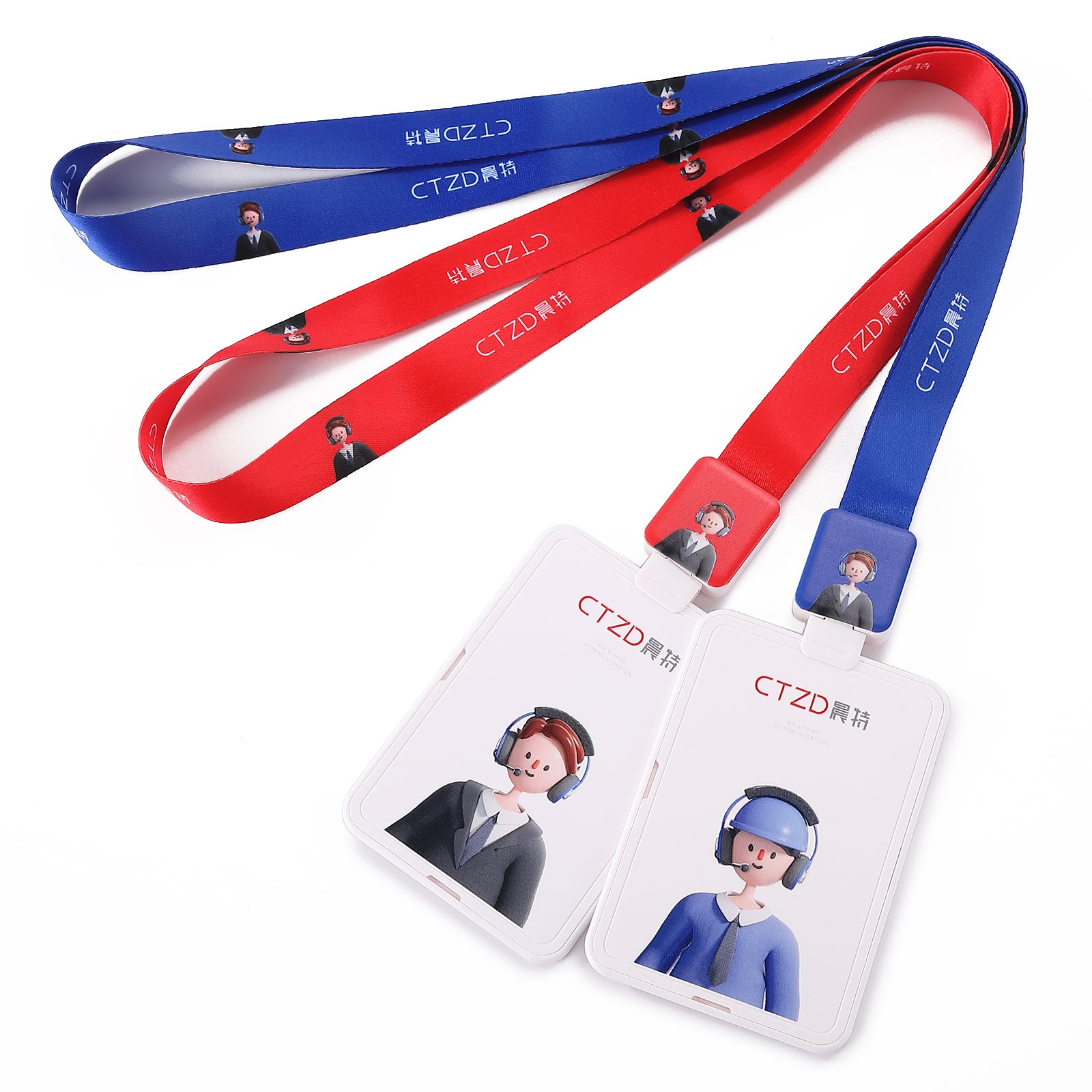 Factory Wholesale Blank Promotional Sublimation Polyester Quality Custom Neck Strap with Badge Holder