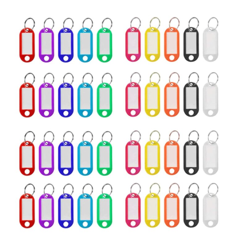 Plastic ID Card Keyring Name Tag Badge Clip Holder Office Students Stationery Assorted Color
