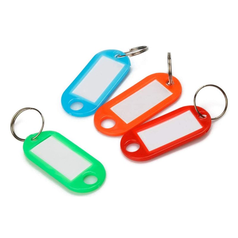 Plastic ID Card Keyring Name Tag Badge Clip Holder Office Students Stationery Assorted Color
