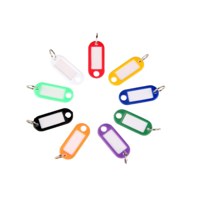 Plastic ID Card Keyring Name Tag Badge Clip Holder Office Students Stationery Assorted Color