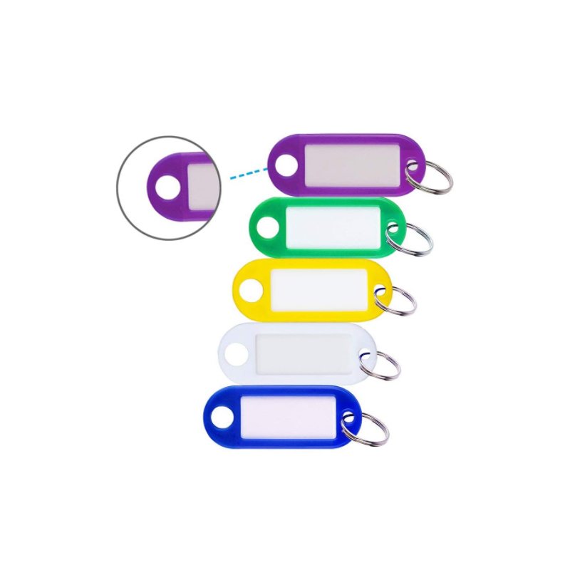 Plastic ID Card Keyring Name Tag Badge Clip Holder Office Students Stationery Assorted Color