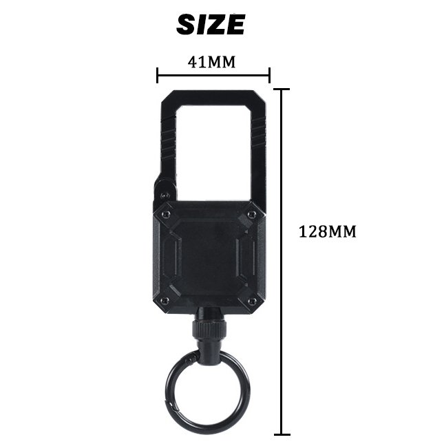 P-071 4CM Outdoors Strong Magnetic Retract Carabiner Retractable Buckle Magnet Badge Reels Holder with Quick Release Key Ring
