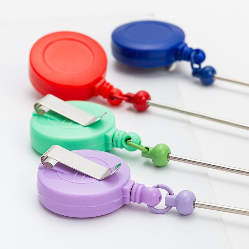 BECOL New Arrival Creative Colorful Nurse ID Card Hold Retractable Badge Clip DIY Beaded Keychain Beads Blank Bar for Gifts