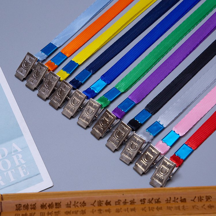lanyards manufacturer stocked long blank lanyard 1cm wide Lanyard With Metal Clip