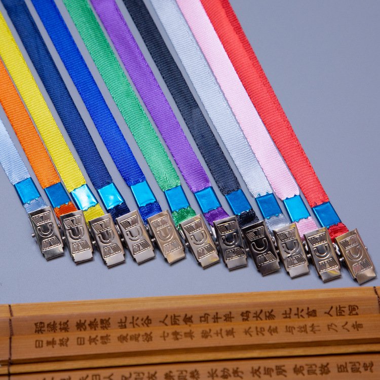 lanyards manufacturer stocked long blank lanyard 1cm wide Lanyard With Metal Clip