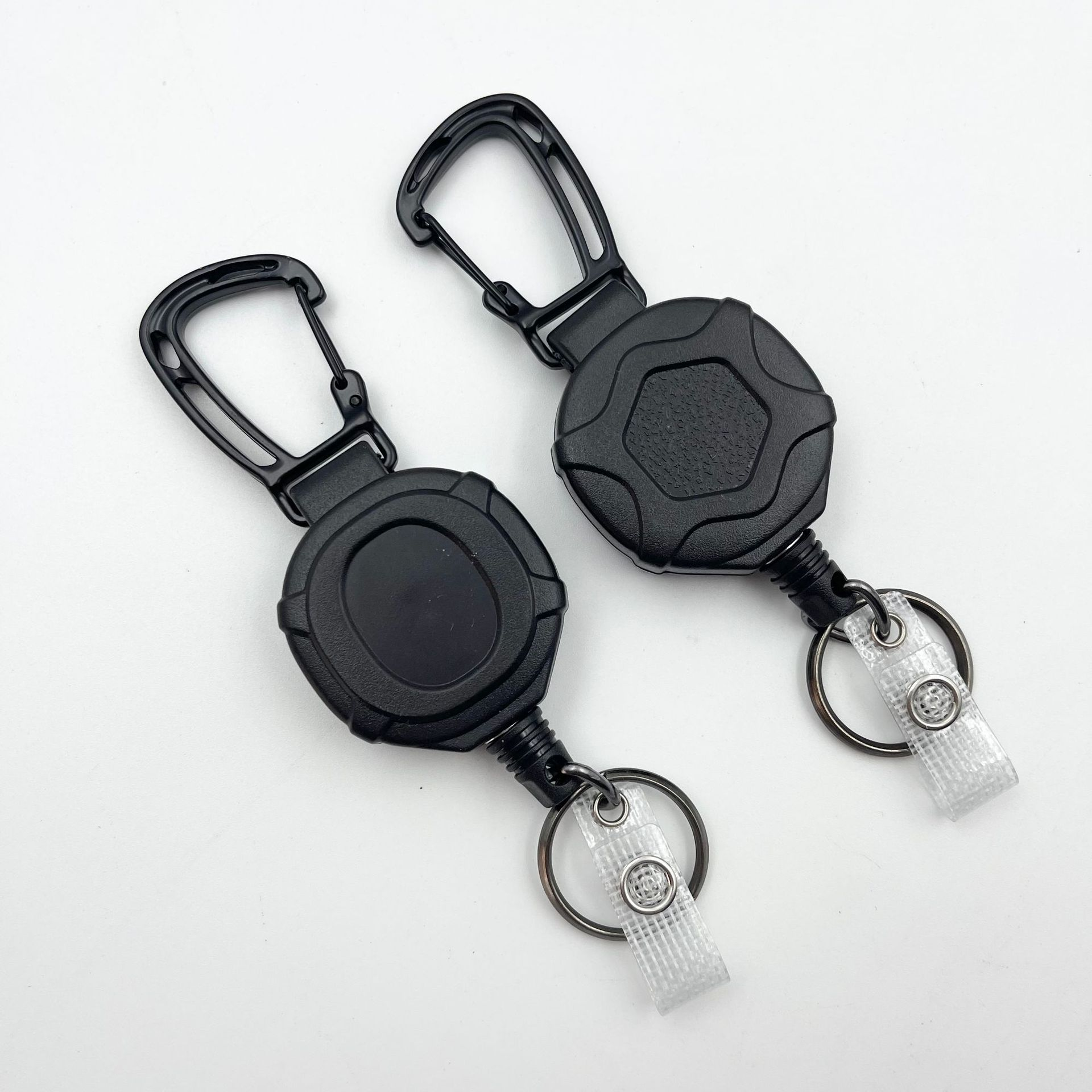 Pullther heavy-duty retractable keychain badge holder outdoor key promotion high-quality ABS safety buckle custom carabiner