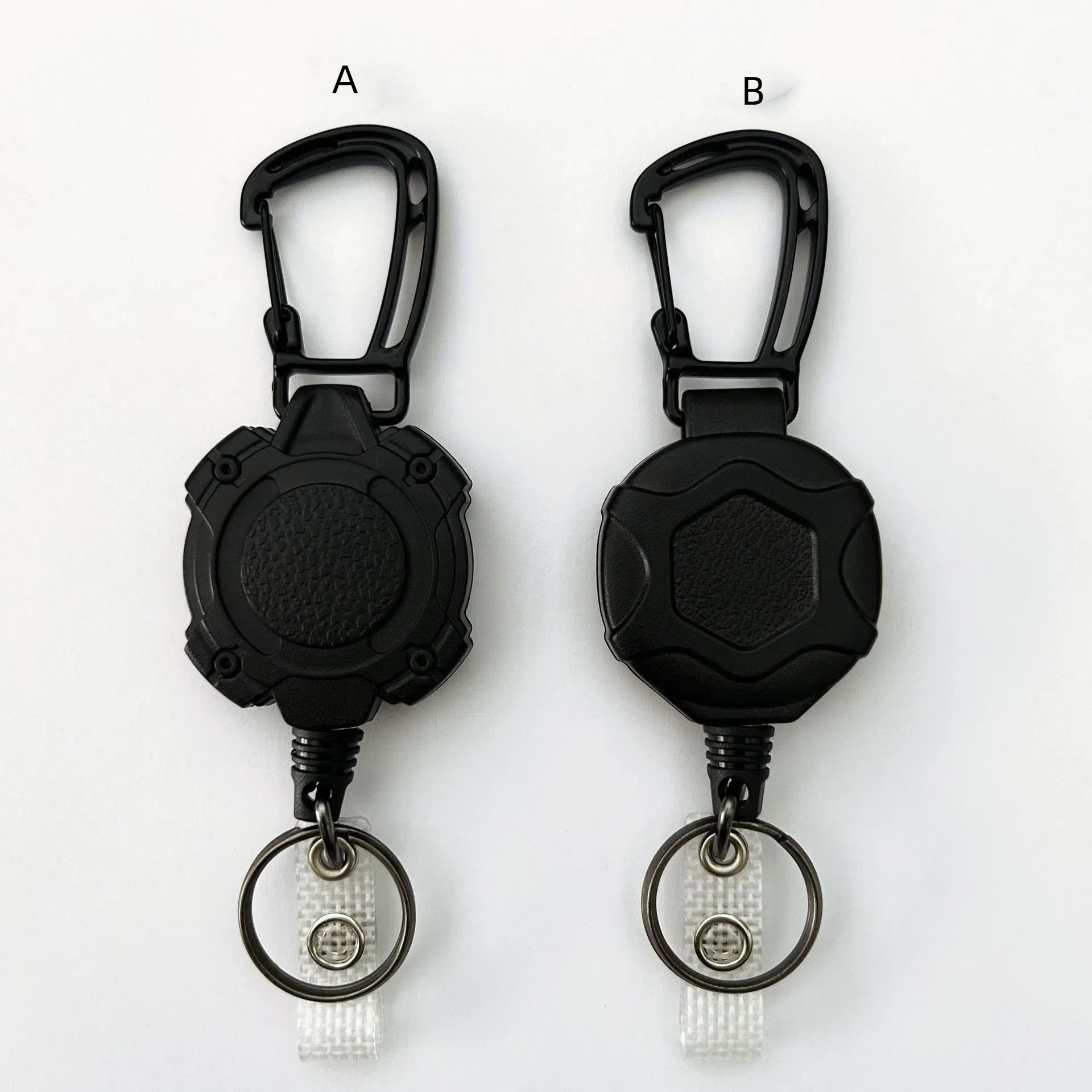 Pullther heavy-duty retractable keychain badge holder outdoor key promotion high-quality ABS safety buckle custom carabiner