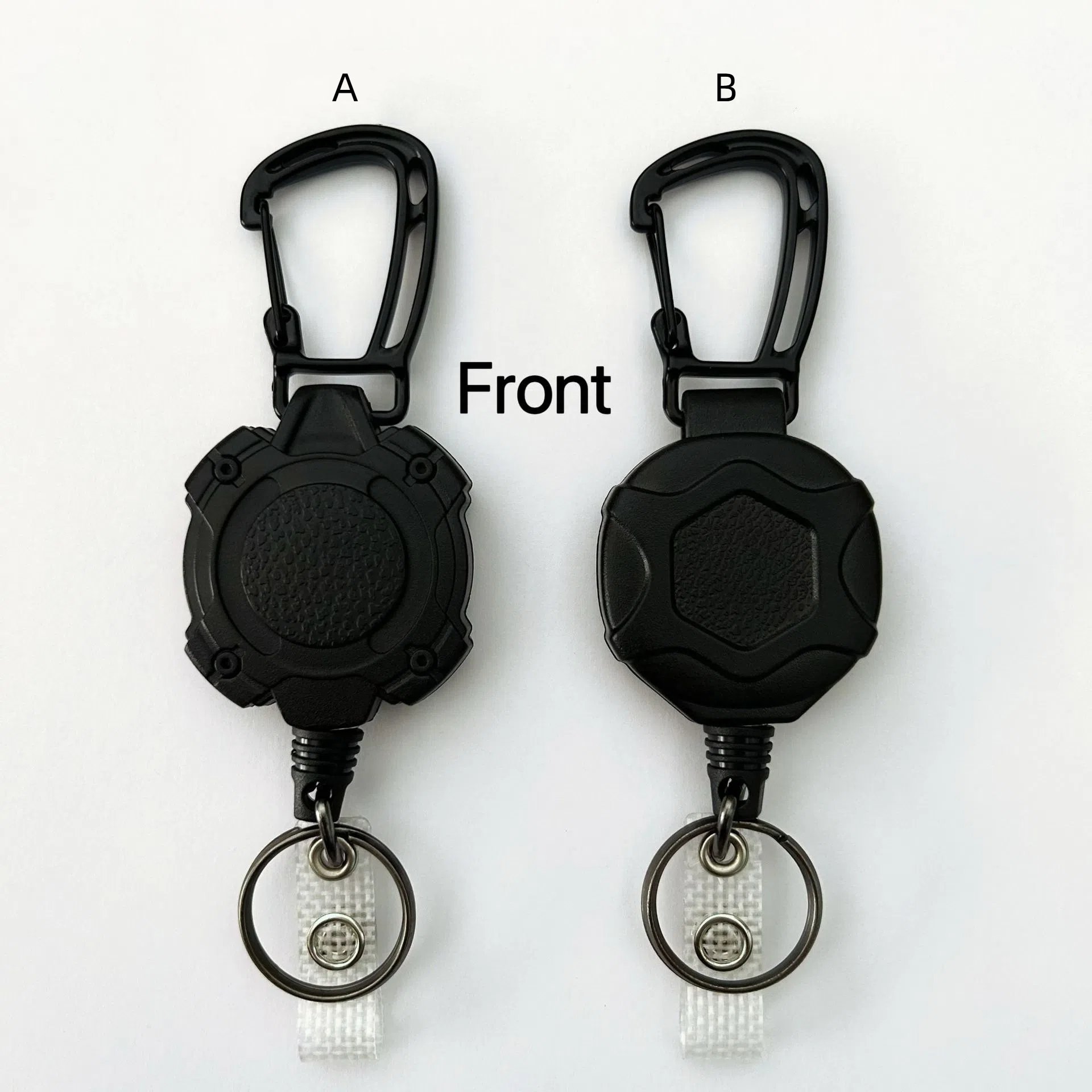 Pullther heavy-duty retractable keychain badge holder outdoor key promotion high-quality ABS safety buckle custom carabiner