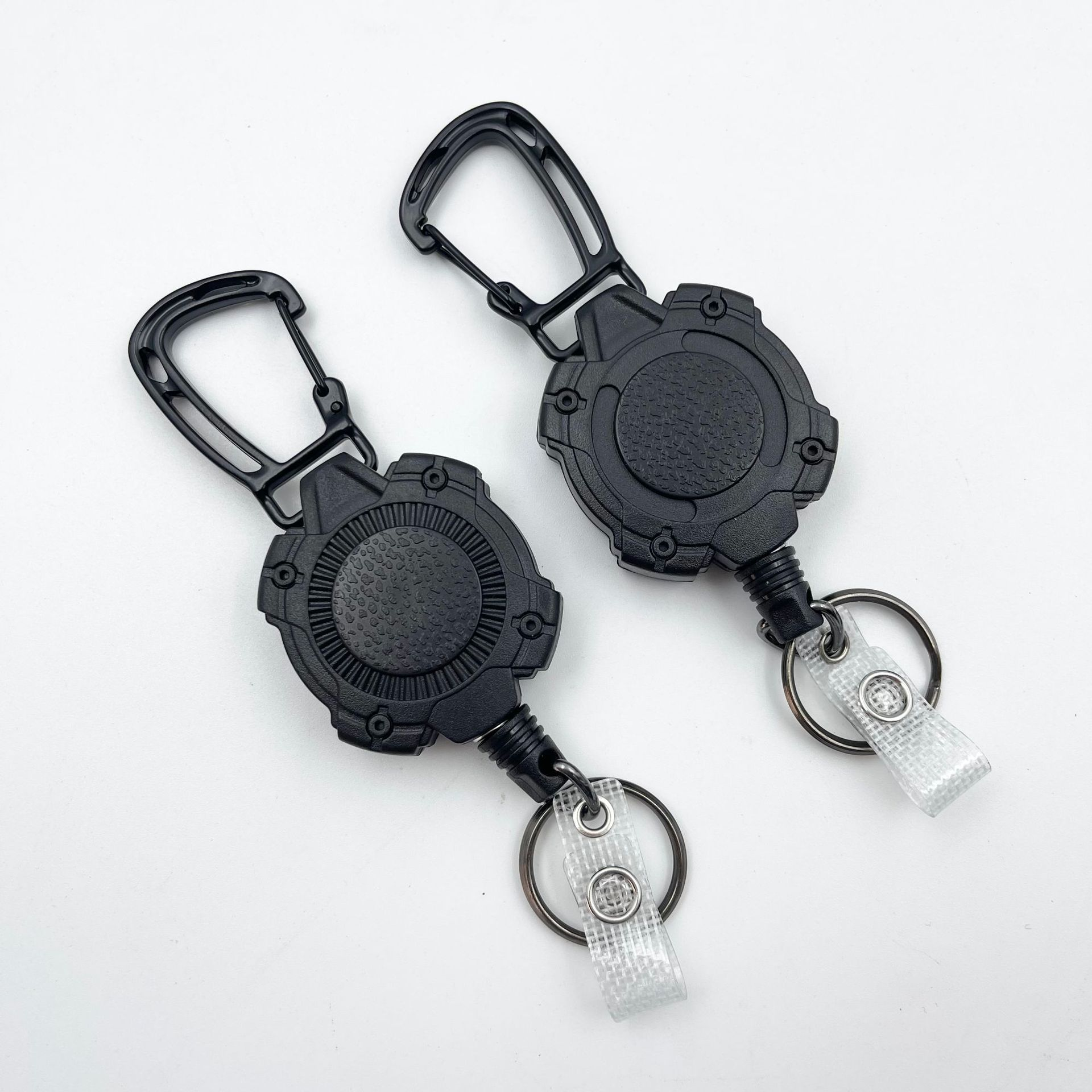 Pullther heavy-duty retractable keychain badge holder outdoor key promotion high-quality ABS safety buckle custom carabiner