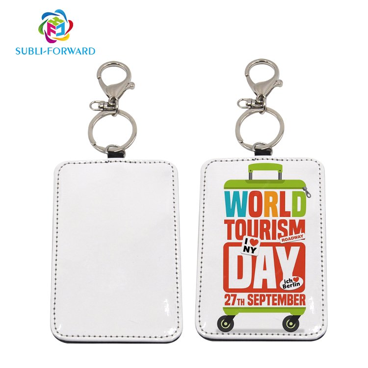 Subli-forward Card Holder Wallet Case Card Pouch for Women and Men ID Badge Holder Sublimation Blank PU Leather Badge Holder