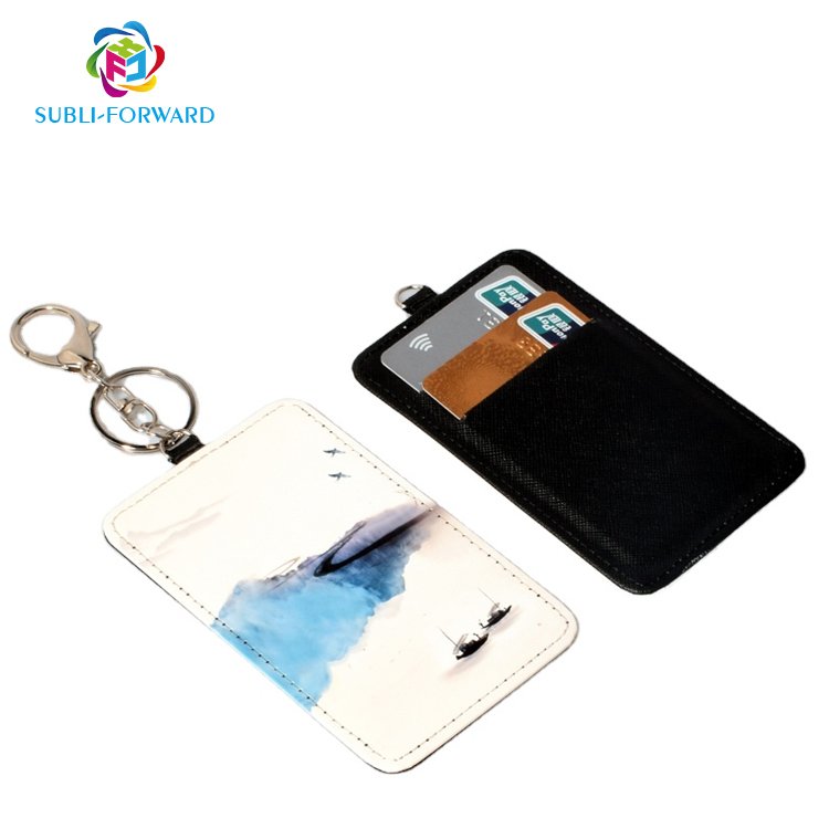 Subli-forward Card Holder Wallet Case Card Pouch for Women and Men ID Badge Holder Sublimation Blank PU Leather Badge Holder