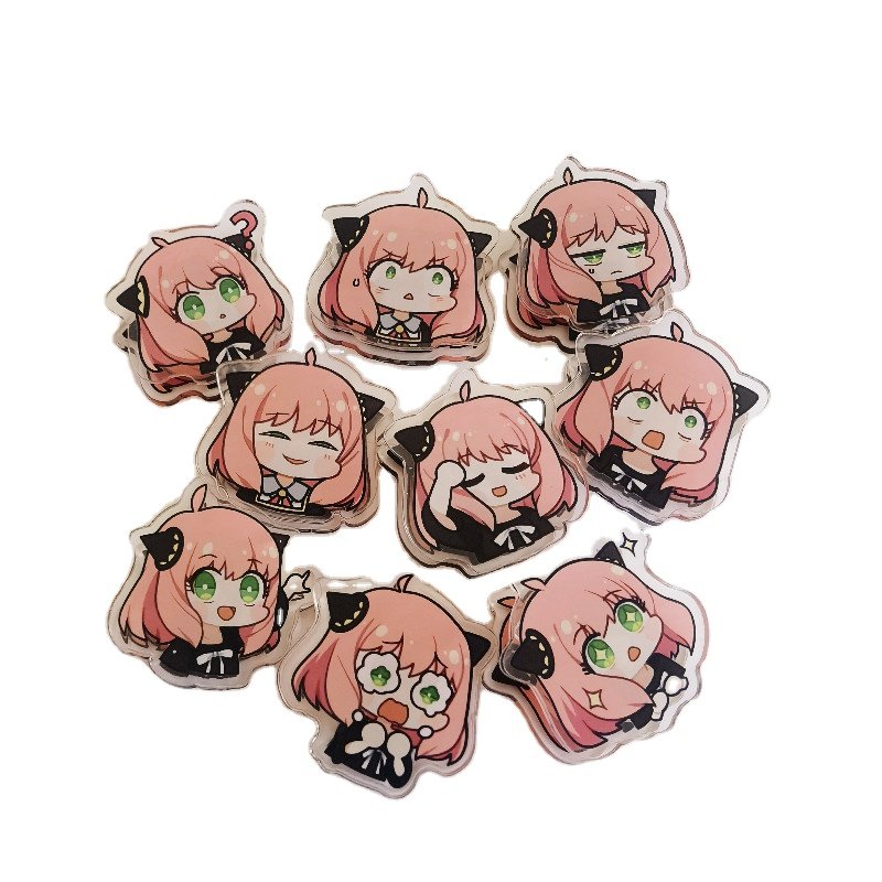 Cute Pink Custom Factory Anime Character Hairpin UV Printed Acrylic and Plastic Alloy Bottle Opener Keychain