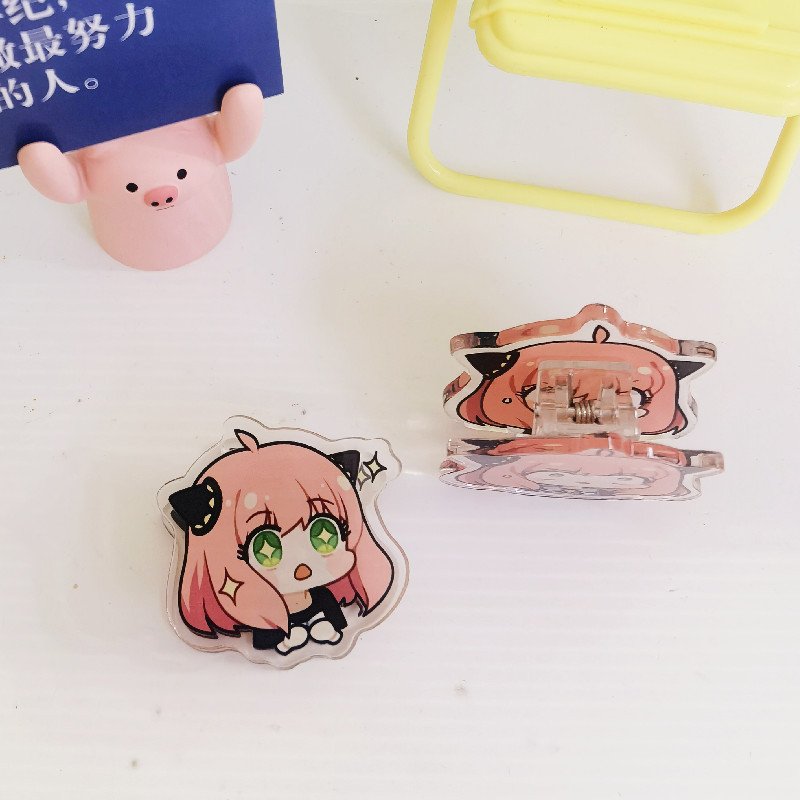 Cute Pink Custom Factory Anime Character Hairpin UV Printed Acrylic and Plastic Alloy Bottle Opener Keychain