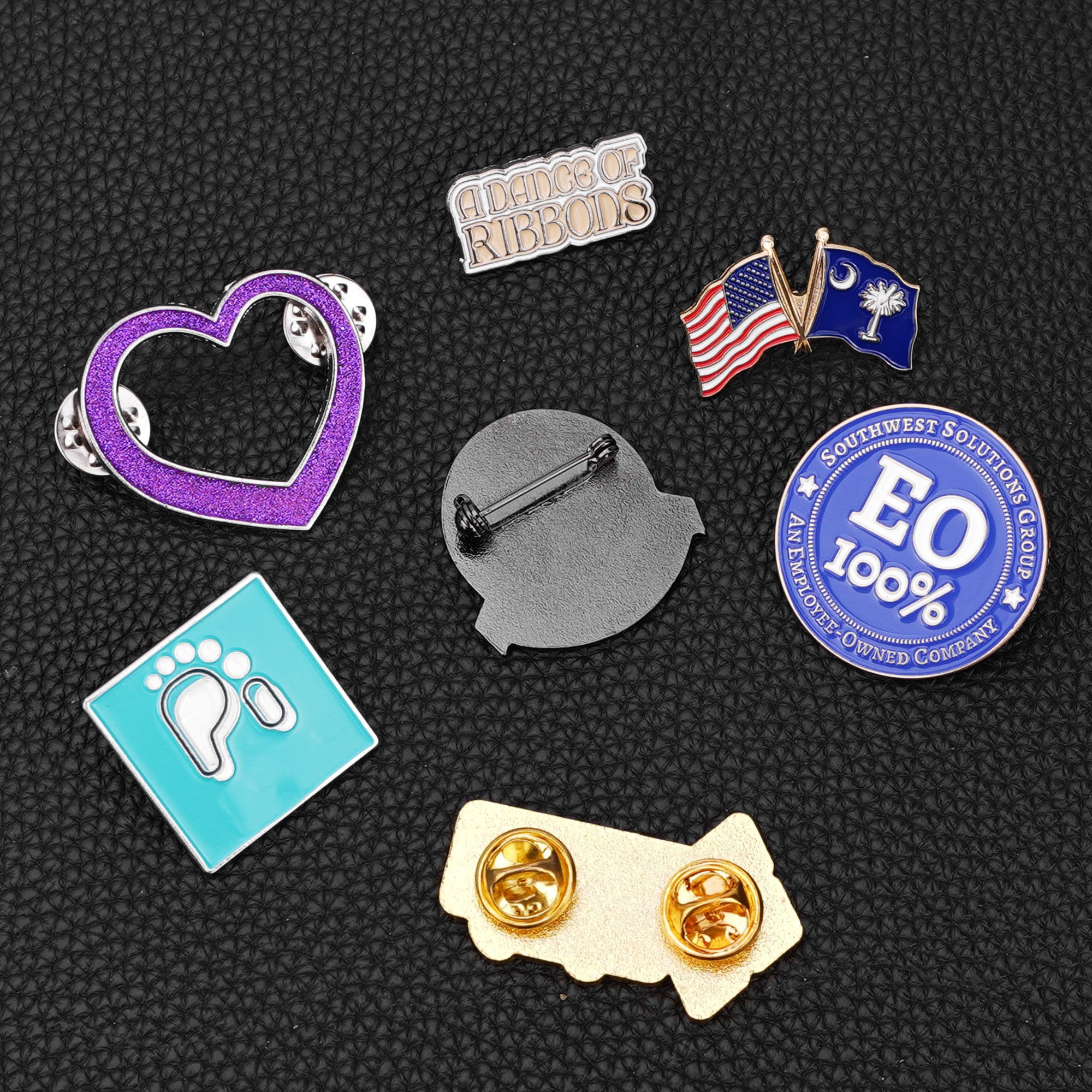 Custom Soft Hard Enamel Pin Round Gold Plated Zinc Alloy Metal Badge Business Men Lapel Pin Brooch with Gifts Boxes