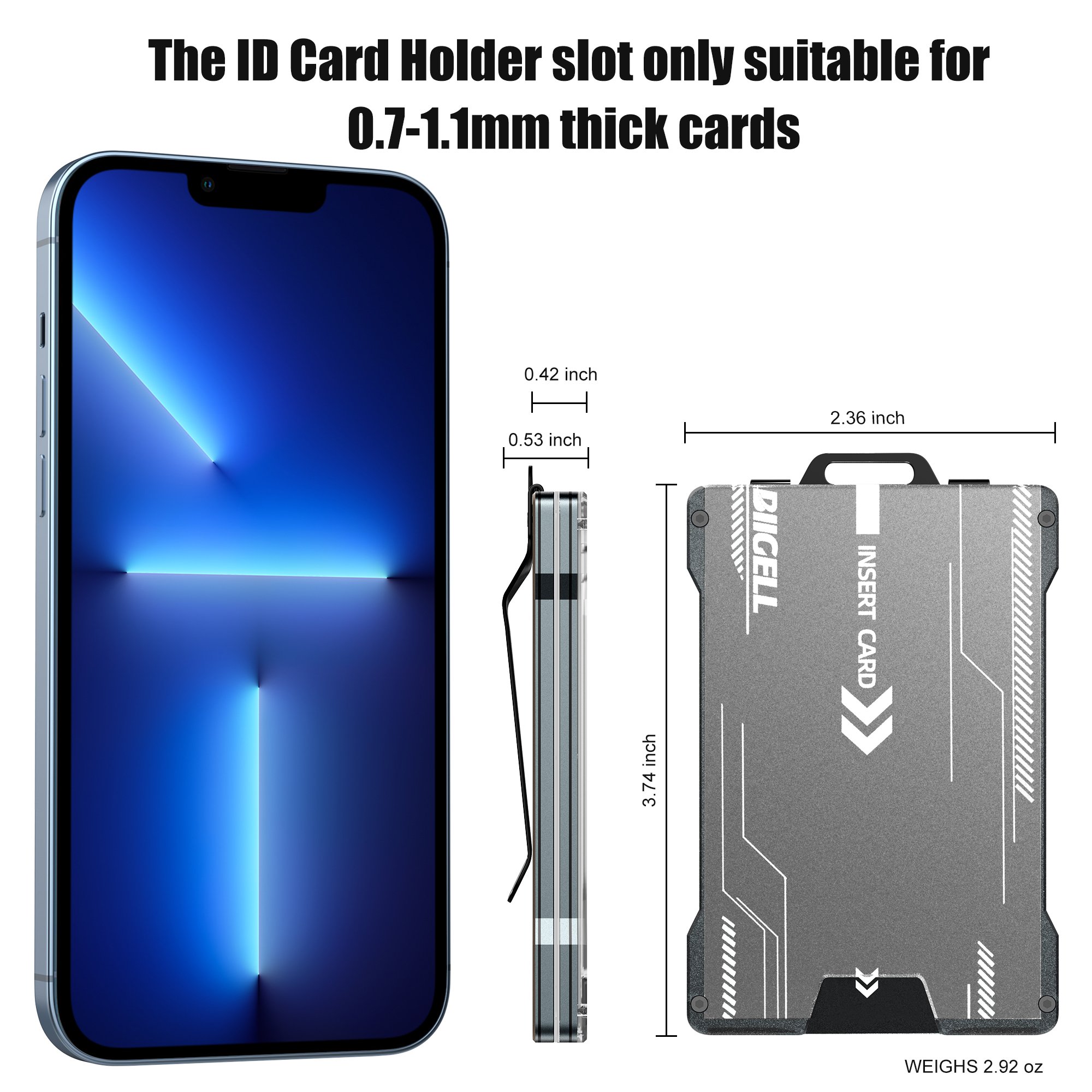 Men's Slim Card Wallet Large Capacity Business Style Transparent ID Card Slot Lanyard Holder Small Size Wallet Money Clip