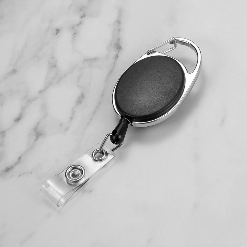 YoYo ID reel badge carabiner badge reel Custom logo Round Retractable Id Card Working Badge Holder