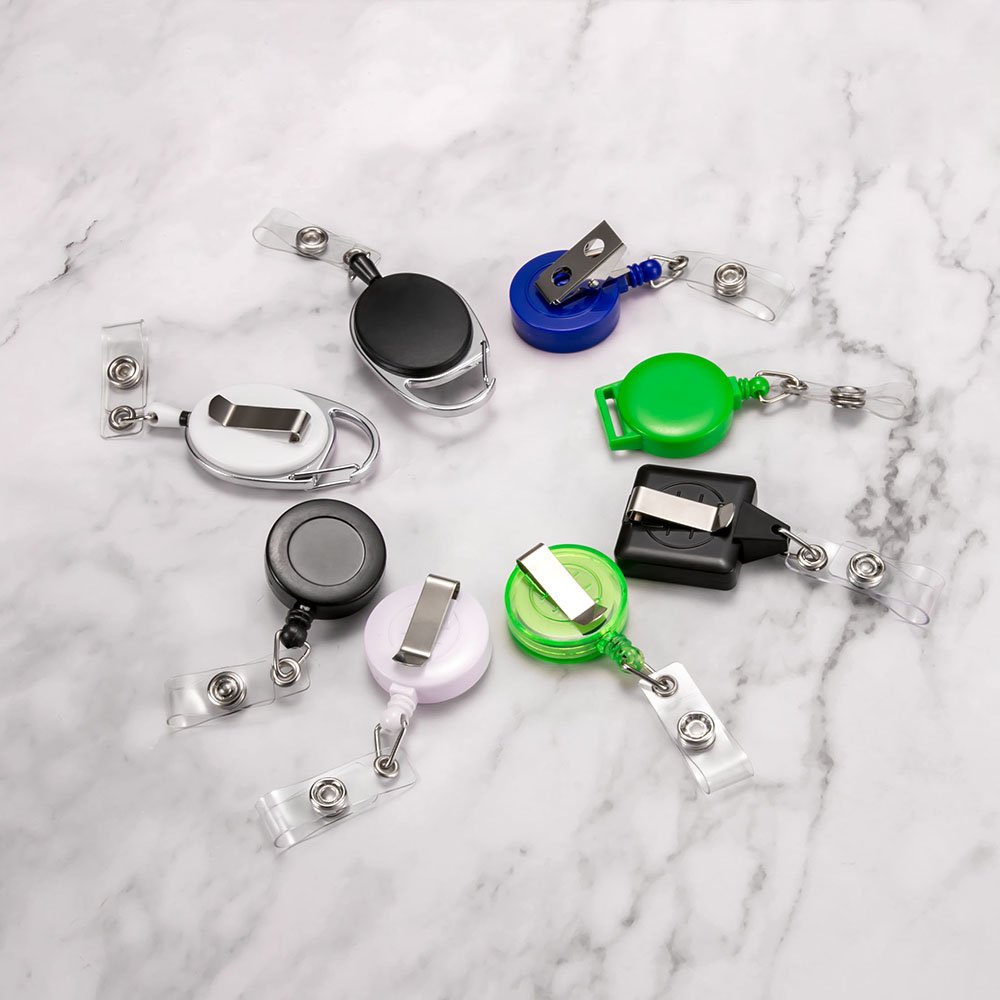 YoYo ID reel badge carabiner badge reel Custom logo Round Retractable Id Card Working Badge Holder