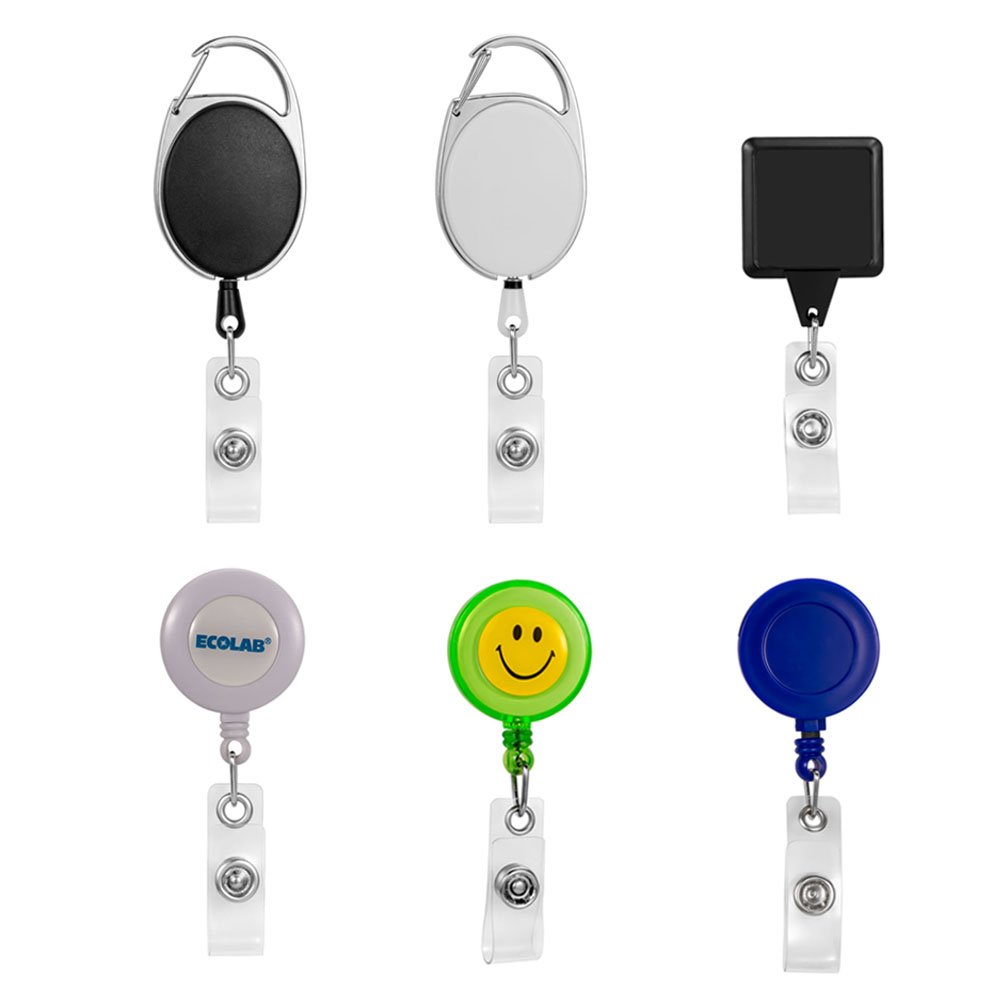YoYo ID reel badge carabiner badge reel Custom logo Round Retractable Id Card Working Badge Holder