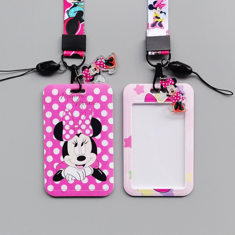 Promotional Gifts Cartoon Cute Minnie Card Holders With Scalable Lanyards Phone ID Badge Work Card Case Anti Lost Accessories
