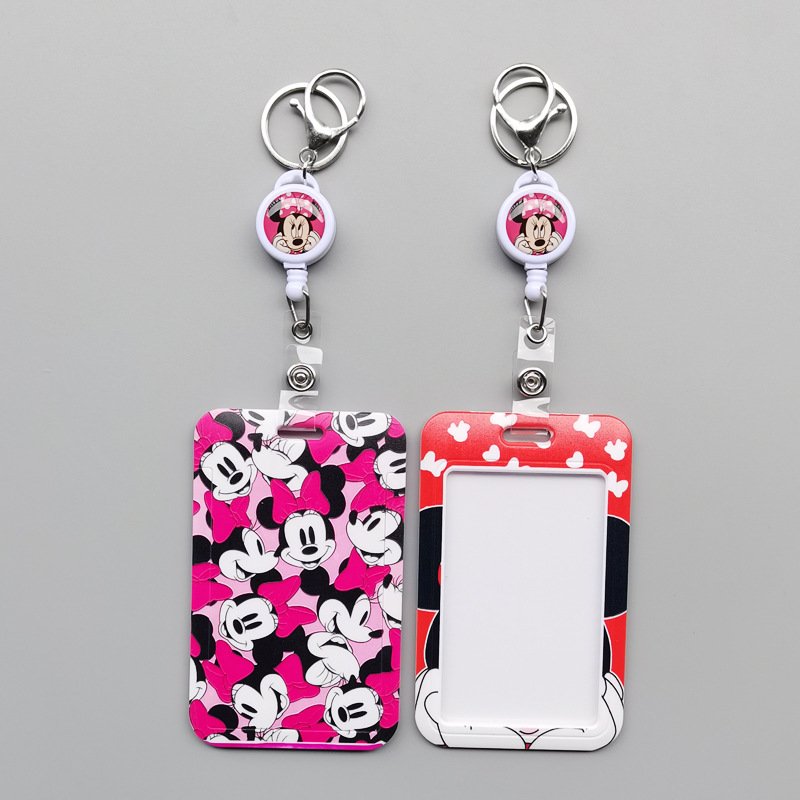 Promotional Gifts Cartoon Cute Minnie Card Holders With Scalable Lanyards Phone ID Badge Work Card Case Anti Lost Accessories