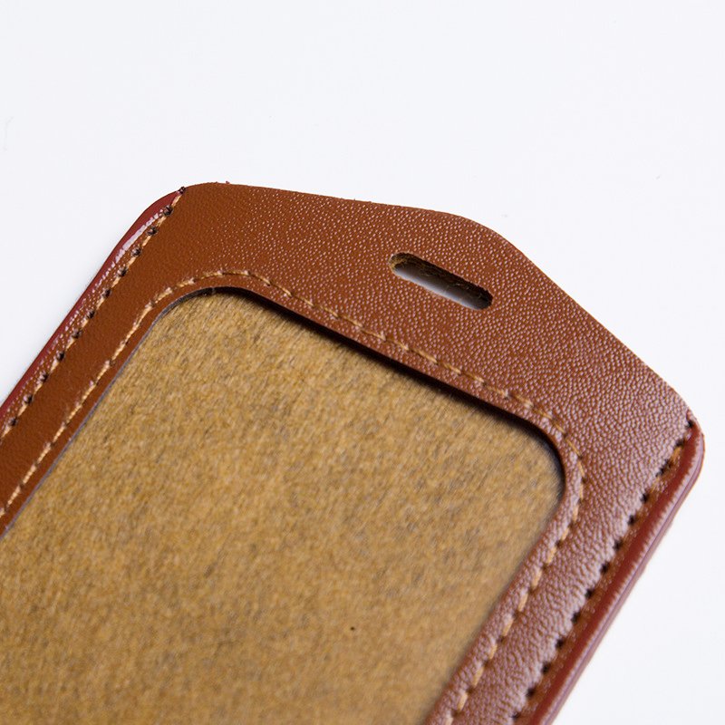 PU leather working job badge ID card holder student business credit card holder flat card pocket