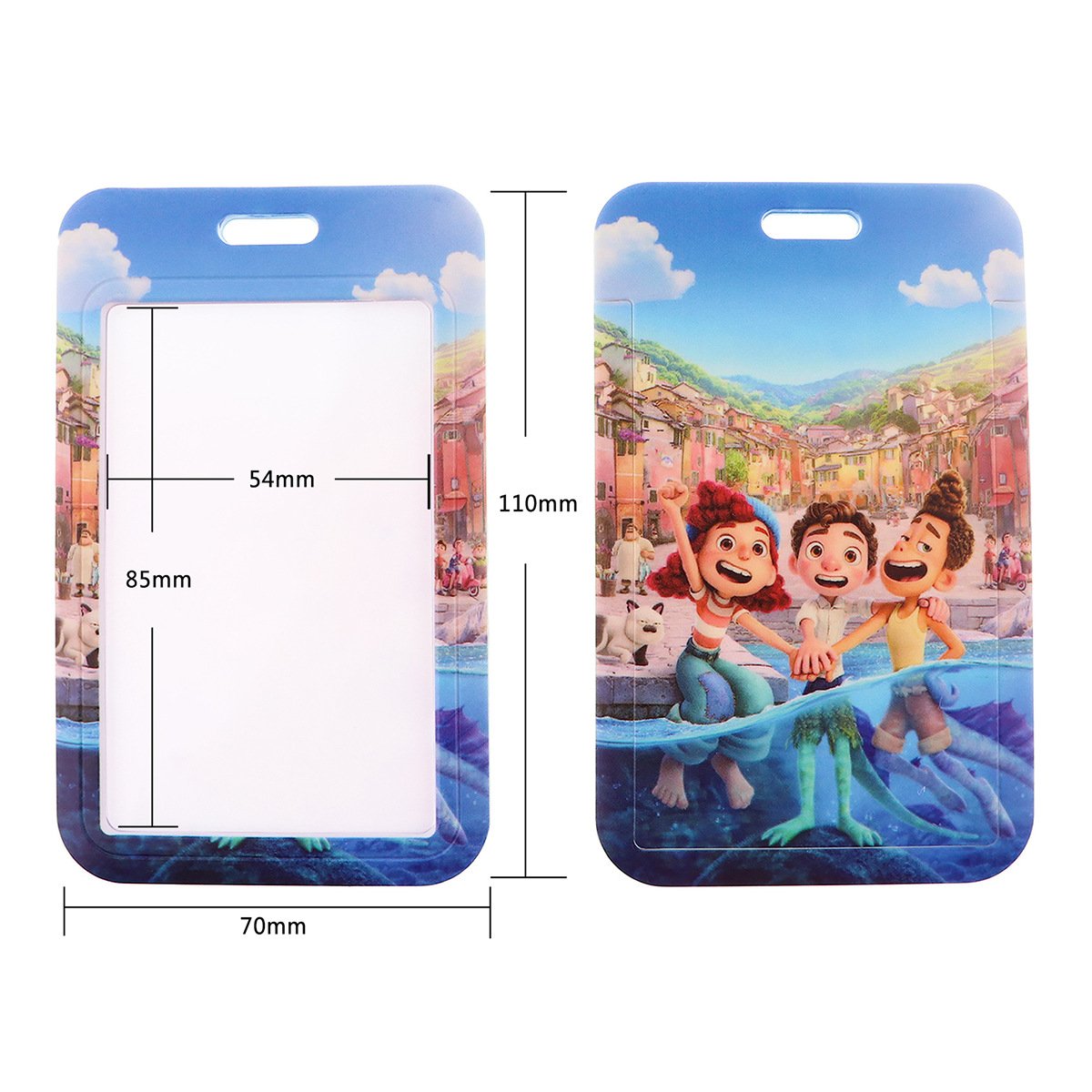 One Piece Anime Fashion Design No-Slip PVC Full Cover Shell Hanging Neck Bag Accessory Gift Card Holder