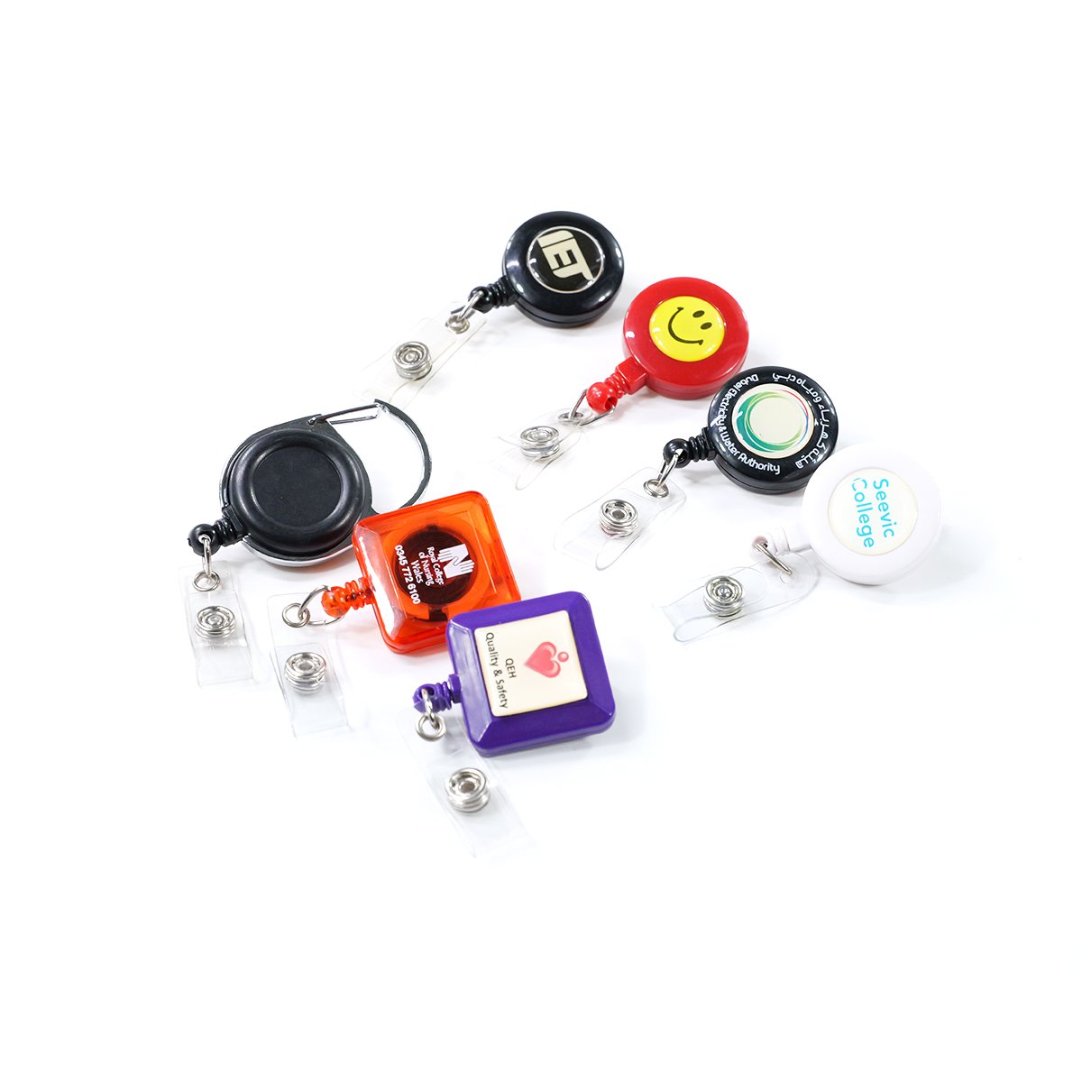 Wholesale design custom logo blank sublimation printing resin retractable id card clip badge reel holder with alligator clip