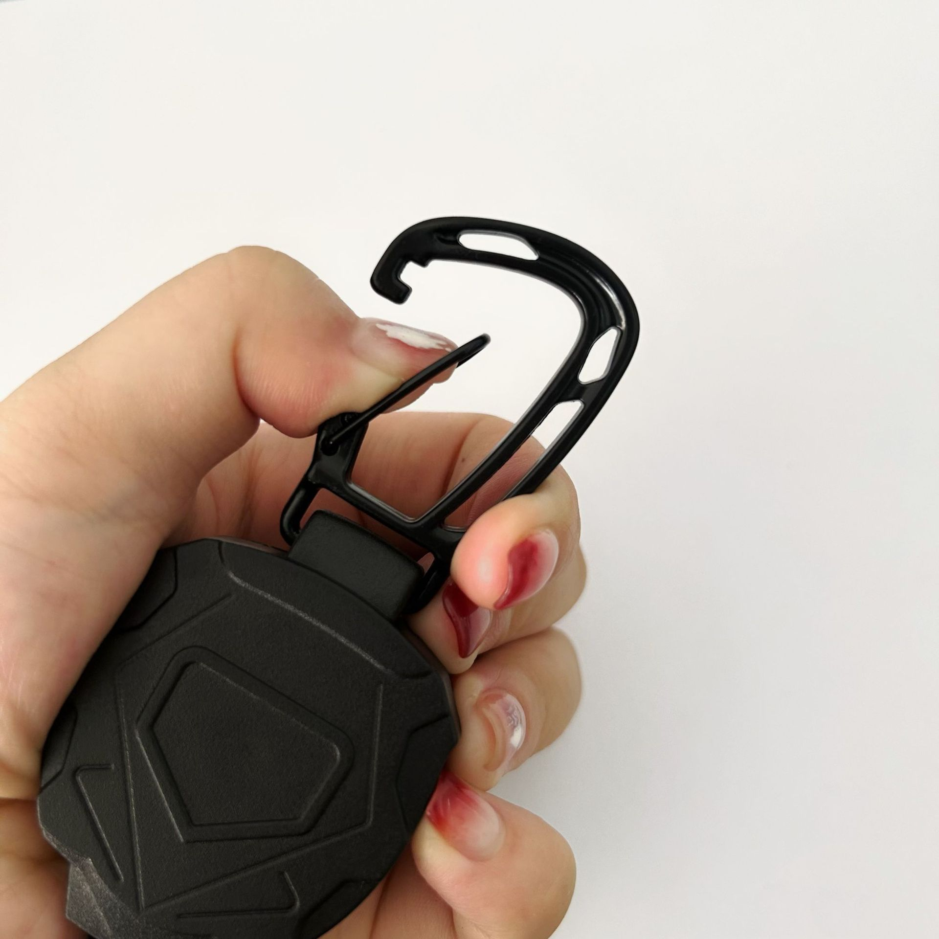 Pullther with card sleeve keychain, retractable badge scroll, automatic rebound heavy-duty camping keychain, key carabiner