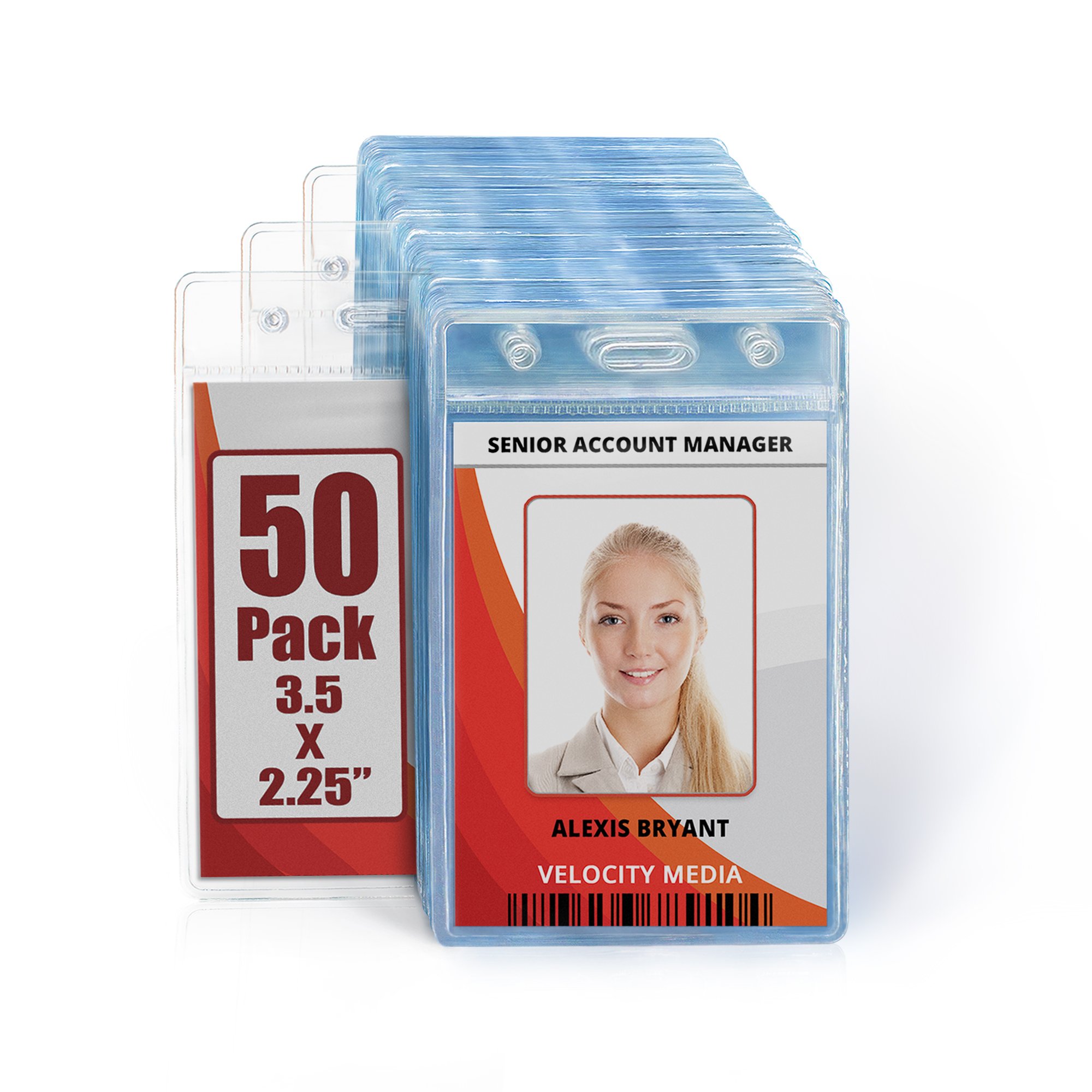 Wholesale Crystal Clear Id Card Hard Plastic Badge Holder Custom Western Vertical Name Badge Holder