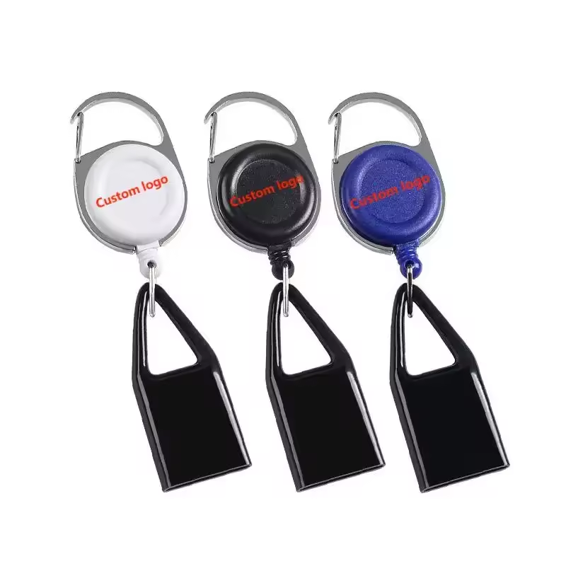 2024 Hot Selling ABS Retractable Lighter Key chain Lighter Badge Holder Clip Lighter Holder Leash