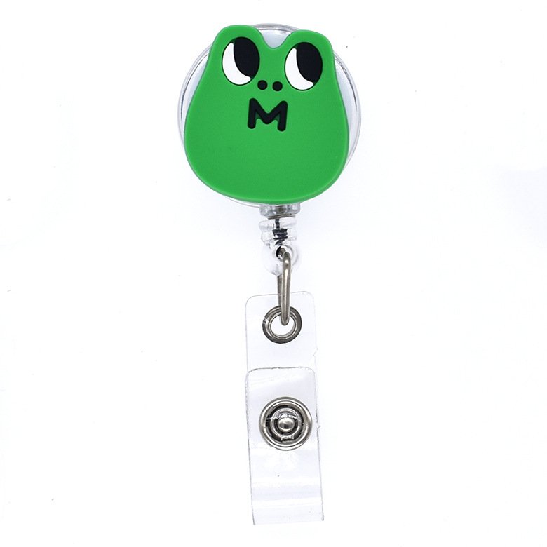 Rubber Animal Retractable Nurse Badge Holder Reels With Belt Clip Id Card Holder Name Badge Reel Acrylic Clips Student Teacher