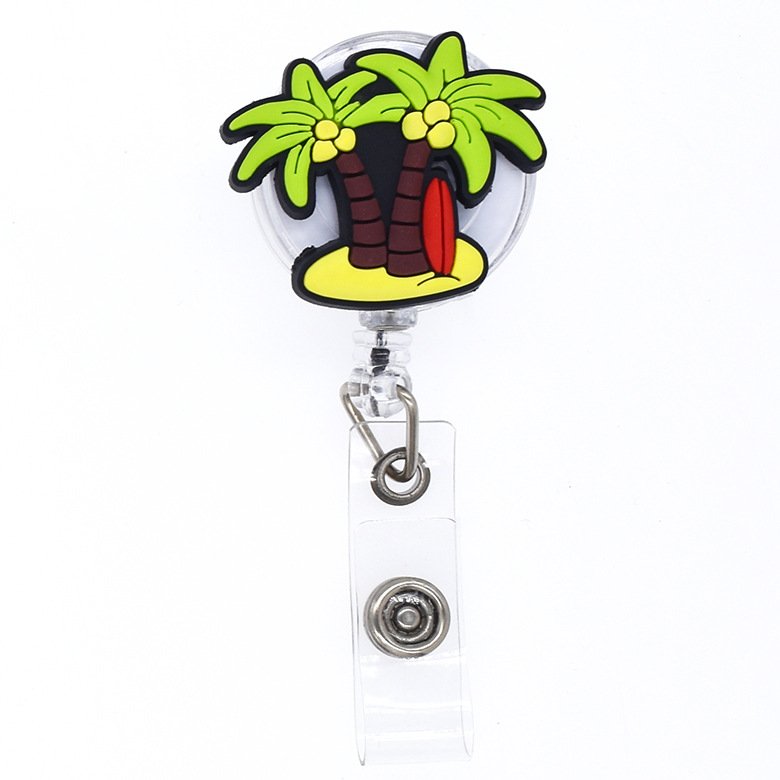Rubber Animal Retractable Nurse Badge Holder Reels With Belt Clip Id Card Holder Name Badge Reel Acrylic Clips Student Teacher