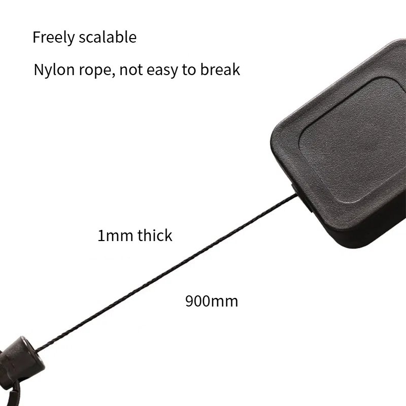 Pullther Square Nylon Rope 90mm Scalable Keychain Badge Holder Scroll Customized Logo Heavy Outdoor Mountaineering Accessories