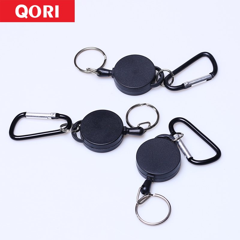 Retractable Reels Card Badge Holder Anti-Lost Clip Buckle with Alloy Hook Key Chain