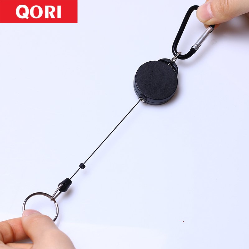 Retractable Reels Card Badge Holder Anti-Lost Clip Buckle with Alloy Hook Key Chain