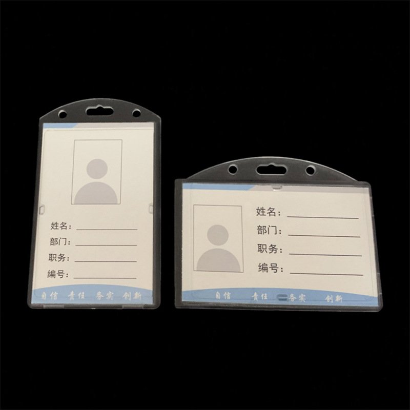 Hard Plastic ABS Enclosed Transparent ID Card and Business Name Badge Holder Portrait Enclosed Visiting Card Cover