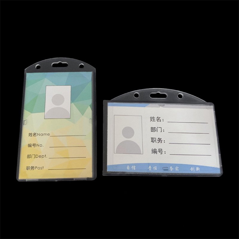 Hard Plastic ABS Enclosed Transparent ID Card and Business Name Badge Holder Portrait Enclosed Visiting Card Cover