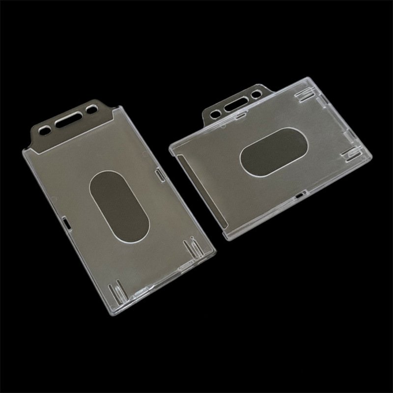 Hard Plastic ABS Enclosed Transparent ID Card and Business Name Badge Holder Portrait Enclosed Visiting Card Cover