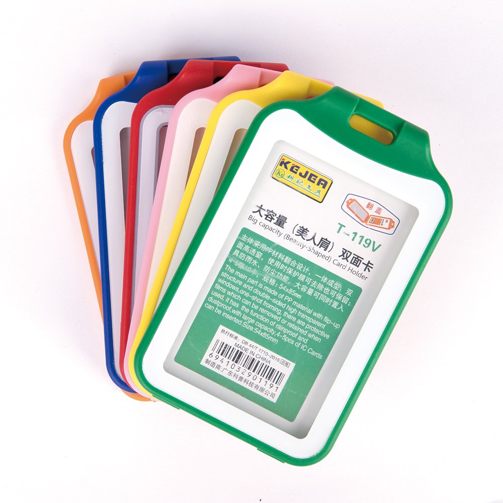 Hard Plastic Vertical ID Badge Holder Big Capacity ID Card Holder Slide Open Badge Case Protector for Lanyard