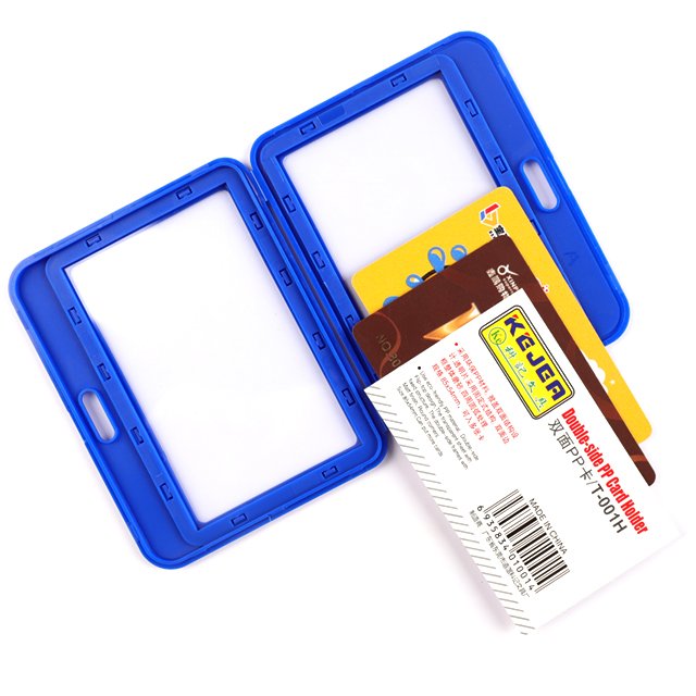 Factory Supply Landscape Clear Badge Holders Sets Double Side Id Protector Name Tag Card Hold For Students