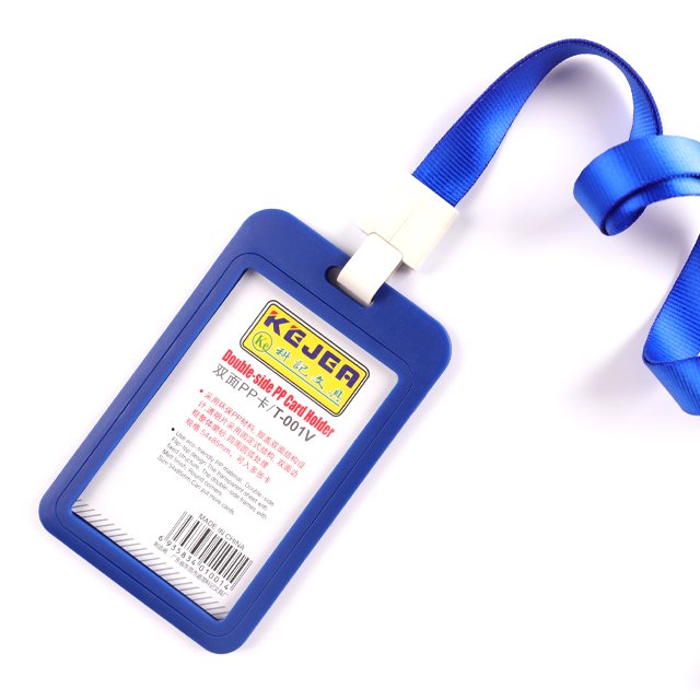 Factory Supply Landscape Clear Badge Holders Sets Double Side Id Protector Name Tag Card Hold For Students