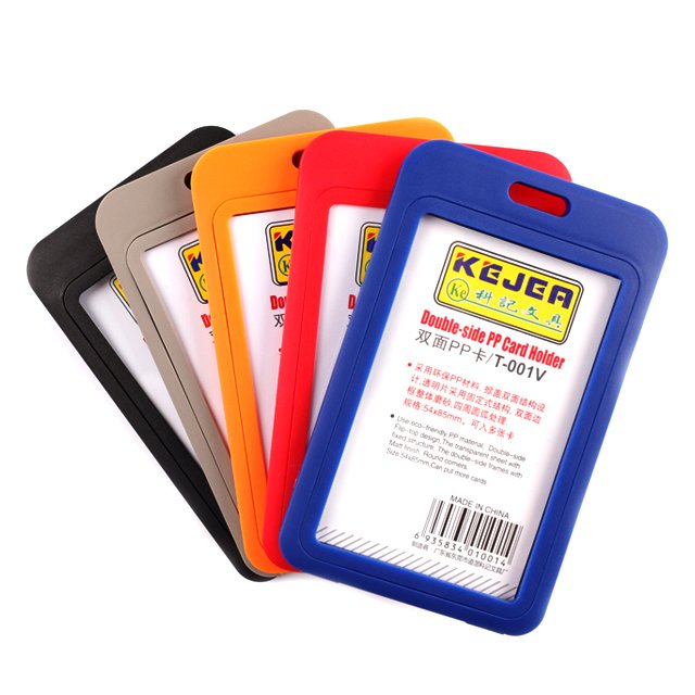 Factory Supply Landscape Clear Badge Holders Sets Double Side Id Protector Name Tag Card Hold For Students