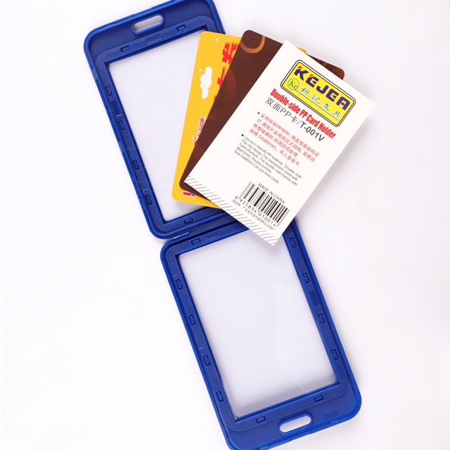Factory Supply Landscape Clear Badge Holders Sets Double Side Id Protector Name Tag Card Hold For Students