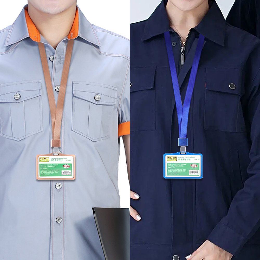 Aluminum Horizontal ID Durable Cover Holder Metal Card ID Badge Holder Lightweight ID Badger Protector
