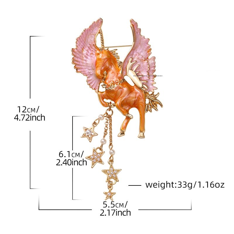Hot Sales gold custom metal gold enamel animal tianma suit lapel luxury badge holder pins brooch pin for women and men