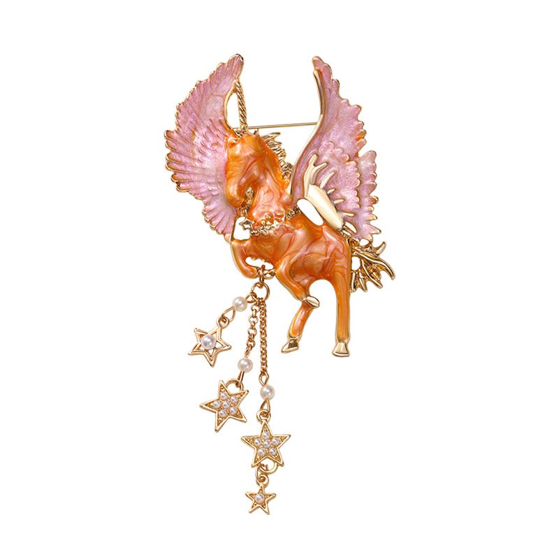 Hot Sales gold custom metal gold enamel animal tianma suit lapel luxury badge holder pins brooch pin for women and men