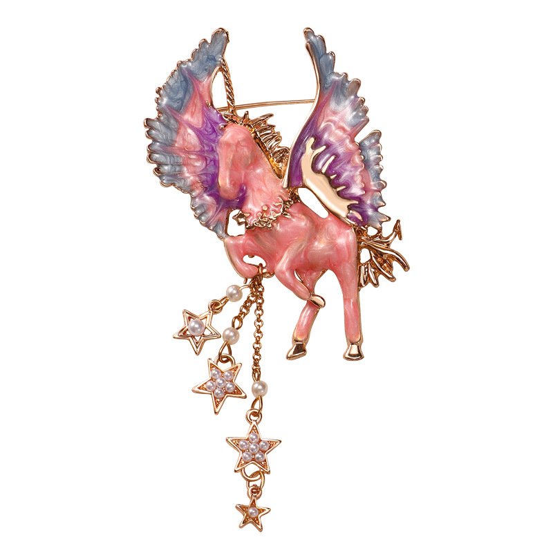 Hot Sales gold custom metal gold enamel animal tianma suit lapel luxury badge holder pins brooch pin for women and men